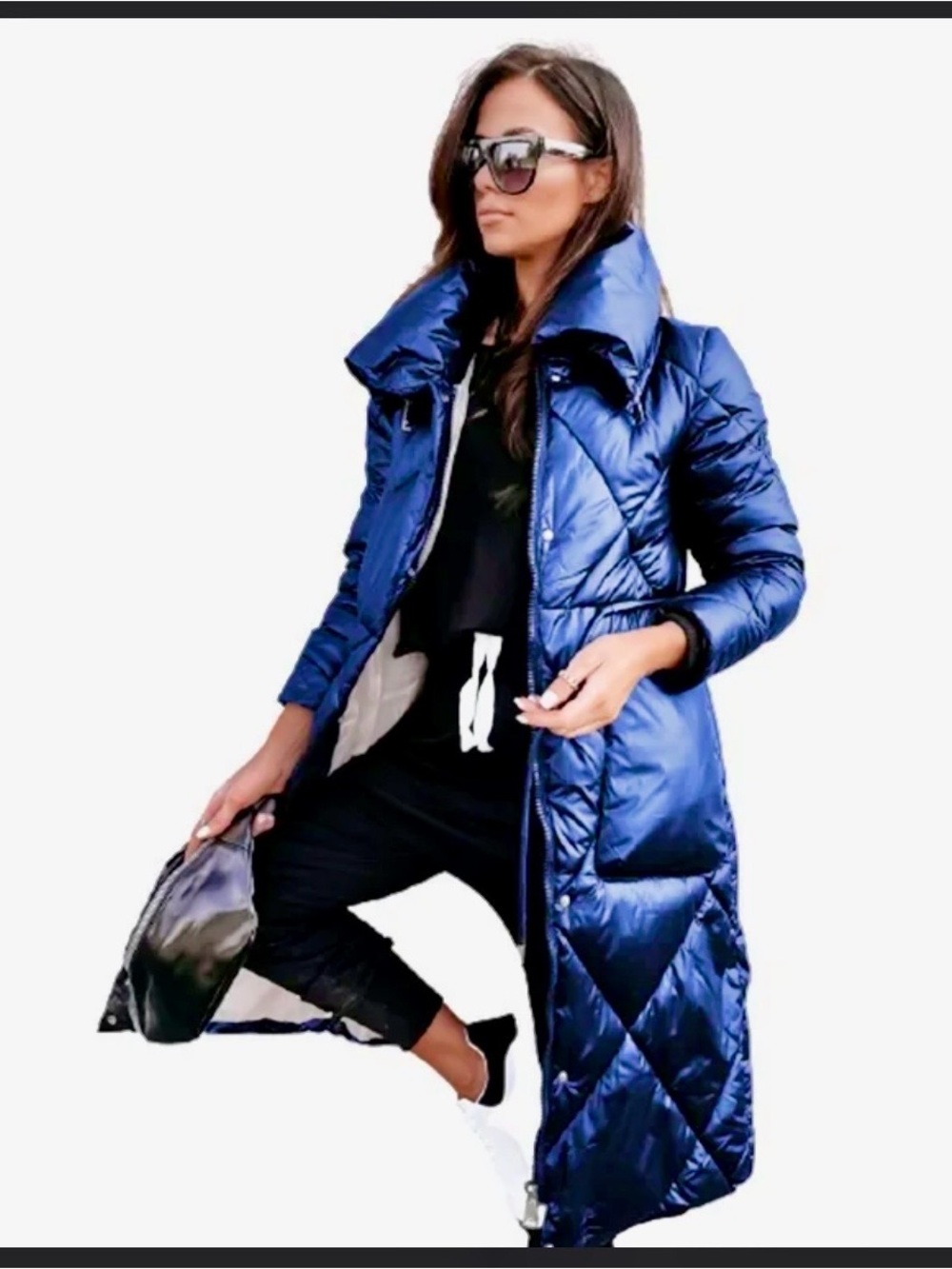 Glam Shimmering Women's Down Jacket, Parka Long Coat-S
